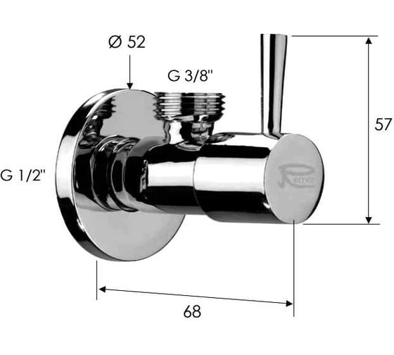 Угловой кран REMER 128L1238