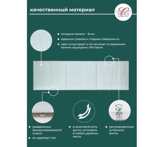 Экран под ванну Comfort Alumin Group волна голубая 1,7 м. в коробке 004097