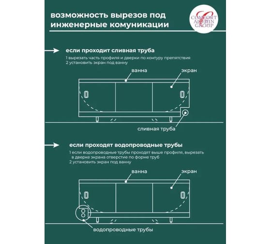 Экран под ванну Comfort Alumin Group натуральное дерево 3d, 1,7 м в коробке 004335