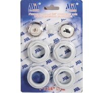 Комплект пробок радиаторных 1" × 3/4" металлический с прокладками, белый — для герметизации и подключения радиаторов отопления Millennium 8754