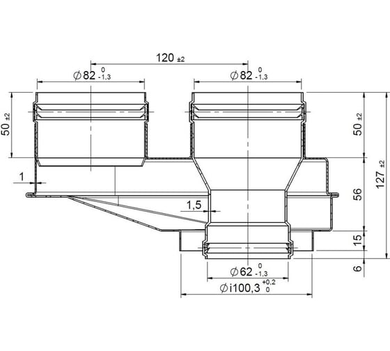 Адаптер разделительный моноблочный 80 мм (Br) Royal Thermo НС-0086814