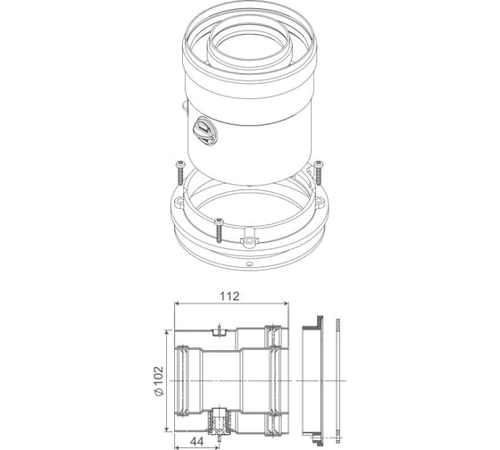 Адаптер вертикальный 60/100L El,Bs, F, NF, U Royal Thermo НС-1012772