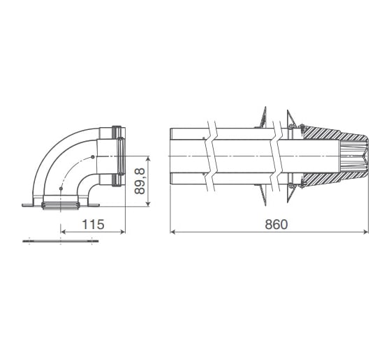Коаксиальный комплект Royal Thermo 60/100L B-B НС-1039607