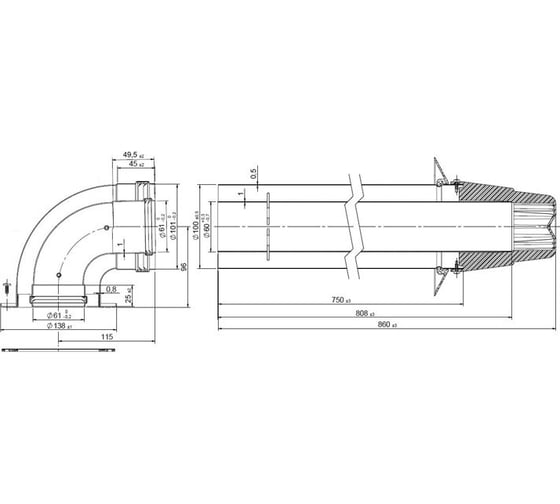 Коаксиальный комплект Royal Thermo 60/100L Pr НС-1023173