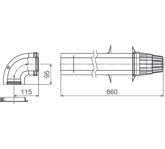 Коаксиальный комплект 60/100L El, Bs, F, NF, U Royal Thermo НС-1012321