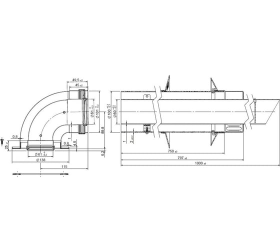 Коаксиальный утепленный комплект Royal Thermo 60/100L B-B НС-1068352