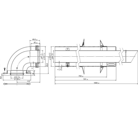 Коаксиальный утепленный комплект Royal Thermo 60/100L Pr НС-1068351