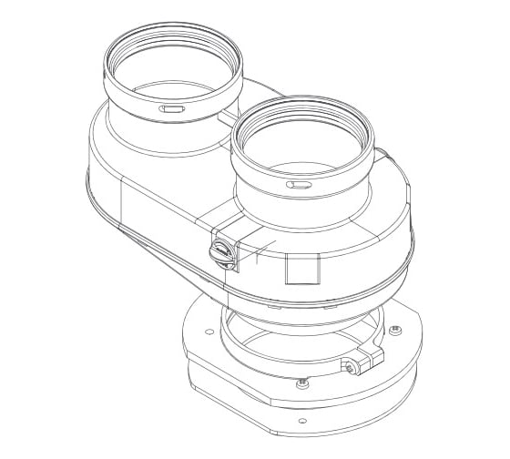 Адаптер разделительный моноблочный 80 мм B-B Royal Thermo НС-1055596