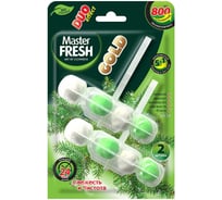 Подвесной блок для унитаза Master Fresh Duo Effect Gold 5 в 1, хвоя, 2 шт 263924