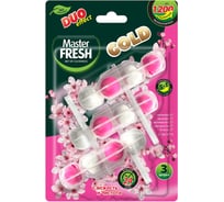 Подвесной блок для унитаза Master Fresh Duo Effect Gold 5 в 1, сакура, 3 шт 263906