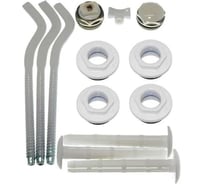 Комплект пробок радиаторных 1" × 1/2" с 2 креплениями, белый, металлический, с прокладками — для герметизации и монтажа радиаторов отопления Millennium 8755