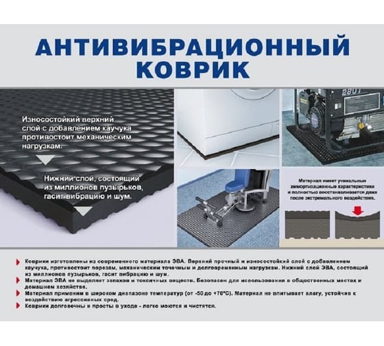 Антивибрационный коврик Петролл mattix-vibrotex 60x60, 25 мм 150204