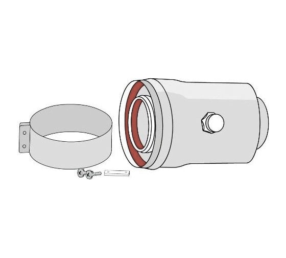 Адаптер ARISTON d60/100 с отводом конденсата, цвет серый, для котлов ALTEAS X 3319056 1
