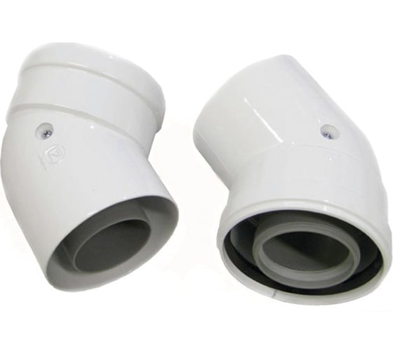 Коаксиальный отвод ARISTON 45 M/F d60/100 2 шт, цвет серый, для котлов ALTEAS X 3319058