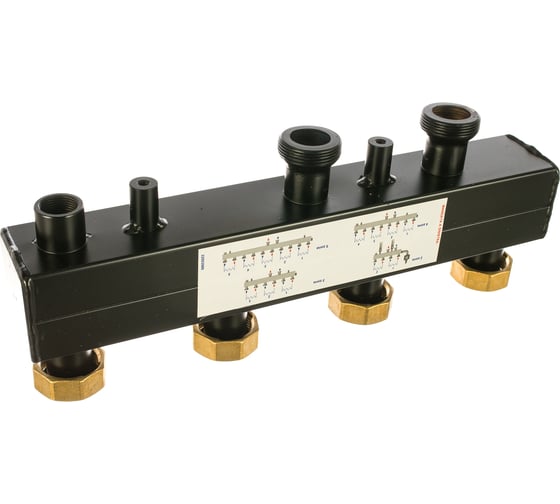 Гребёнка, DN25, 1 1/2", 2 контура, размер отвода-1 1/2", 3,5 м3/ч ELSEN EWG25.02 1
