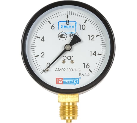 Манометр МЕТЕР ДМ 02-100-1-G Р=0..16 бар, G1/2 кл.1,5 695
