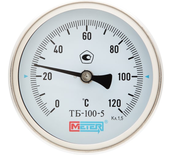Термометр МЕТЕР ТБ-100-1 T=0..120 С, L=100 мм кл.1,5 (с латун.гильзой G1/2) 2545 1