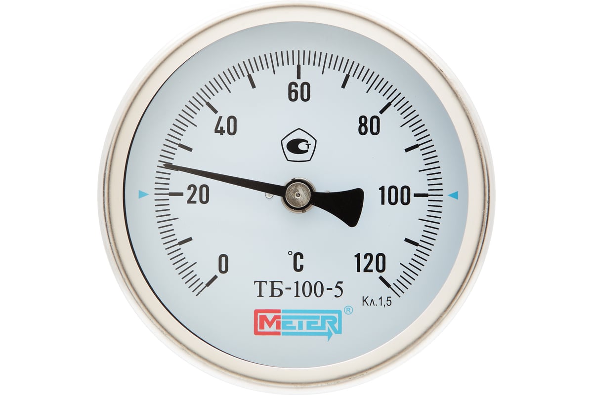 Термометр МЕТЕР ТБ-100-1 T = 0..120 С, L=60 мм кл.1,5 (с латун.гильзой  G1/2) 2941