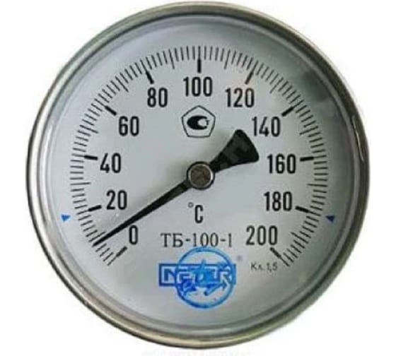 Термометр МЕТЕР ТБ-100-1 T = 0..160 С, L= 100 мм кл.1,5 (с латун.гильзой G1/2) 2551 1