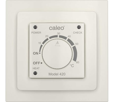 Терморегулятор Caleo 420 бежевый с адаптерами, встраиваемый аналоговый, 3,5 кВт КА000001911