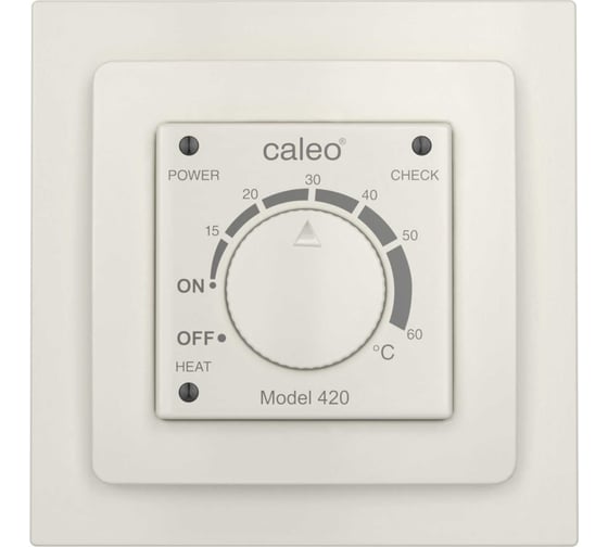Терморегулятор Caleo 420 бежевый с адаптерами, встраиваемый аналоговый, 3,5 кВт КА000001911