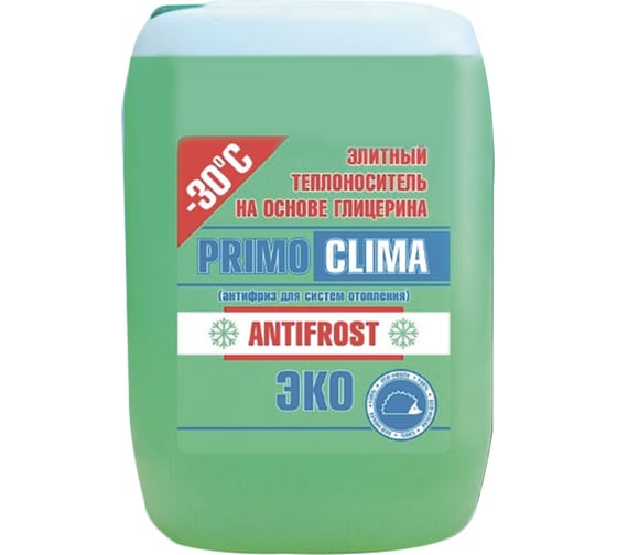 Теплоноситель Глицерин -30C ECO 10 кг, канистра, цвет зеленый Primoclima Antifrost PA -30C ECO 10 1