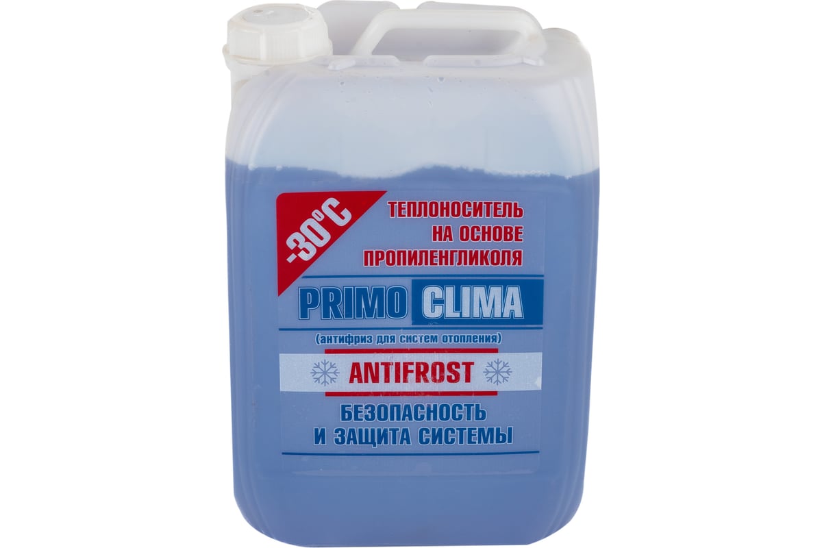 Теплоноситель Пропиленгликоль -30С, 10 кг, канистра, цвет синий Primoclima  Antifrost PA -30C 10 - выгодная цена, отзывы, характеристики, фото - купить  в Москве и РФ