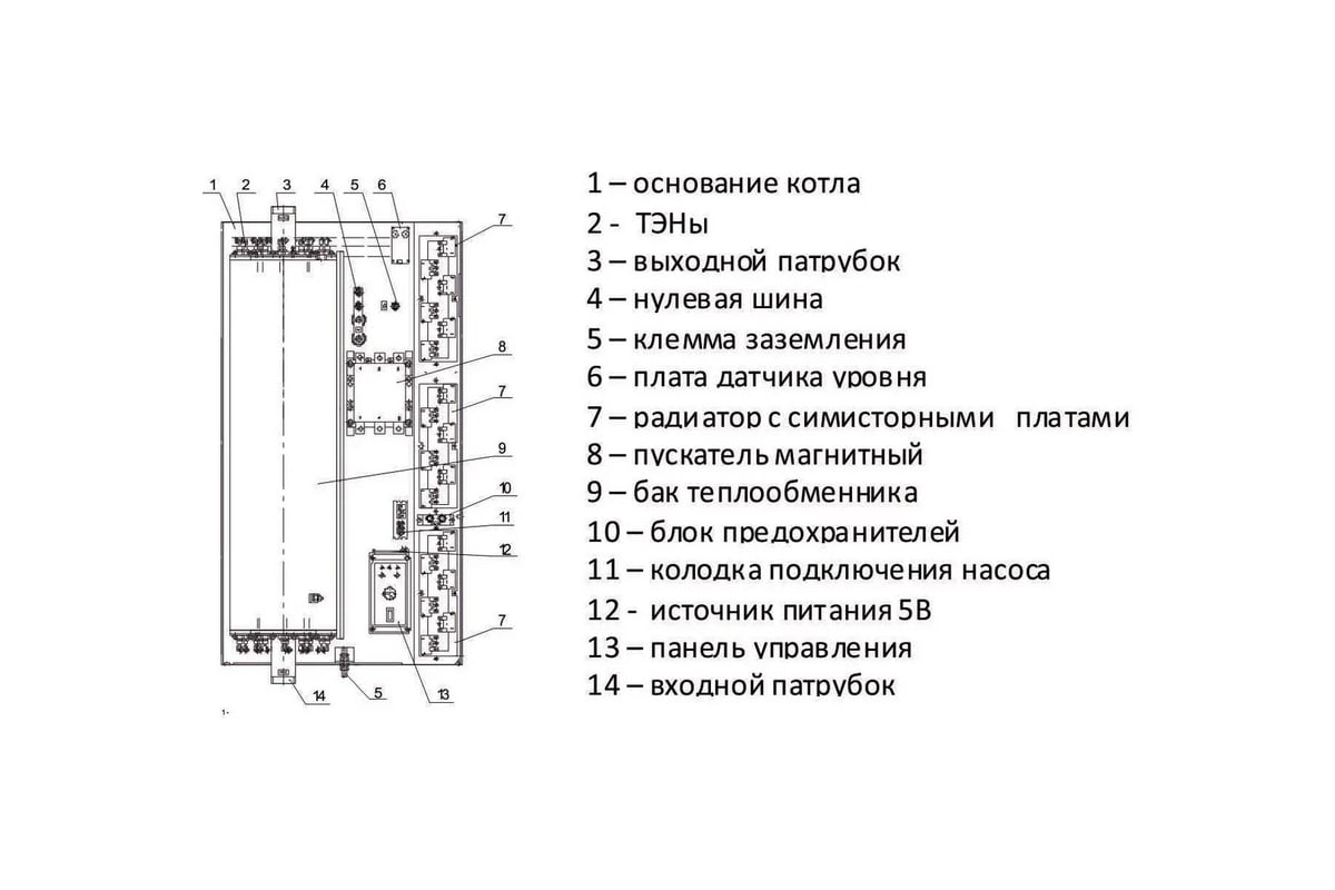 Настенный электрический котел Рэко 70П 70 кВт