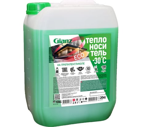 Теплоноситель (-30; 10 кг; пропиленгликоль) ECO Glanz GL402