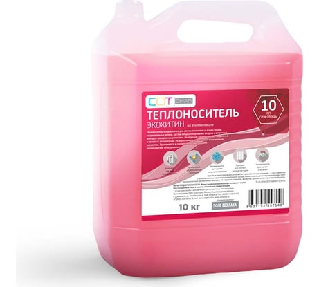 Теплоноситель SotSnab СОТСНАБ Экохитин -30 на основе этиленгликоля 10 кг ТЭКр-30.10