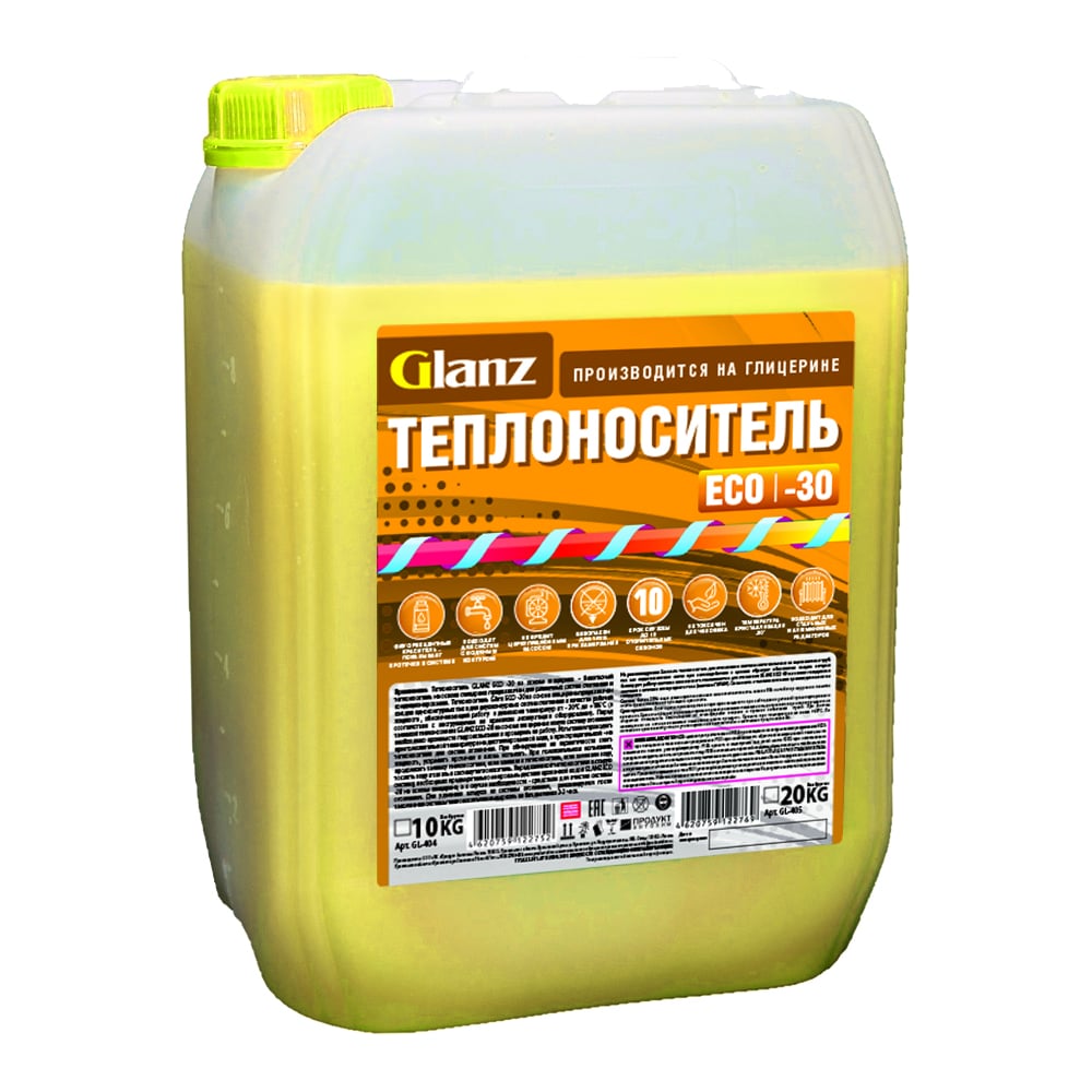 Теплоноситель ( -30; 20 кг; глицерин) ECO Glanz GL405 - выгодная цена ...