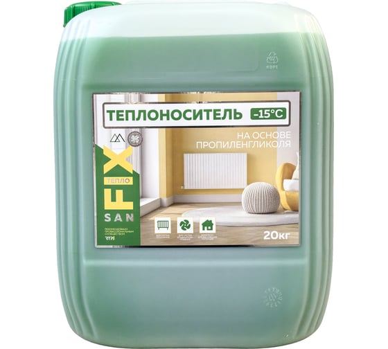 Теплоноситель SANFIX -15 пропиленгликоль с карбоксилатными присадками 20 кг, 49117 1