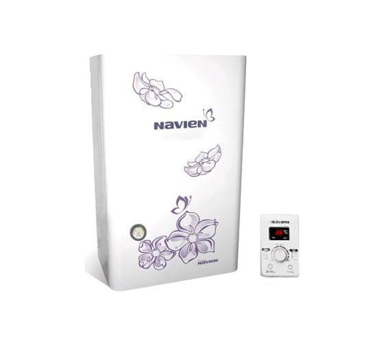 Газовый настенный котел Navien Ace-20k ТУРБО White с цветком