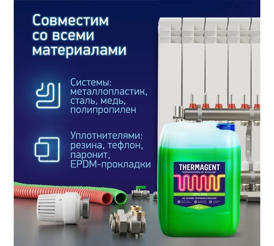 Теплоноситель на основе пропиленгликоля Thermagent ЭКО -20С 20 кг ...