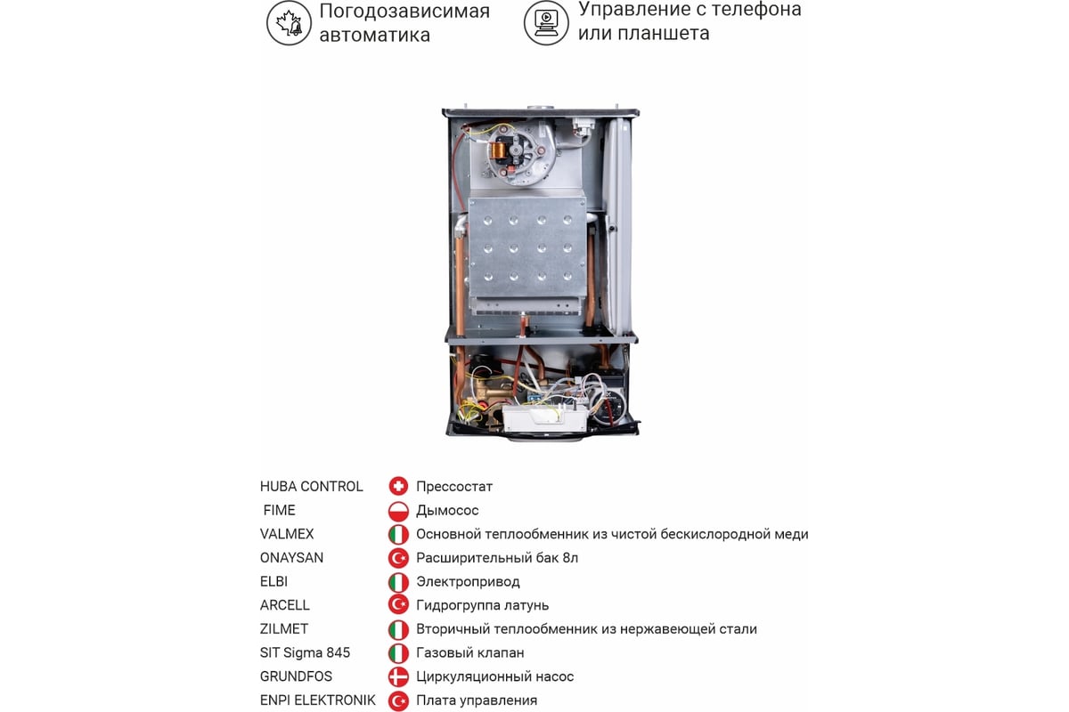 Котел газовый настенный Federica Bugatti 18 VARME 2-х контурный с ...