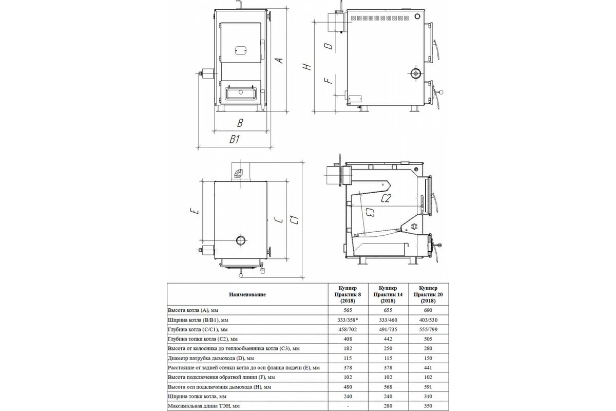 Твердотопливный котел Теплодар Куппер Практик - 20 (1.1) ОК.90.000.00 -  выгодная цена, отзывы, характеристики, фото - купить в Москве и РФ