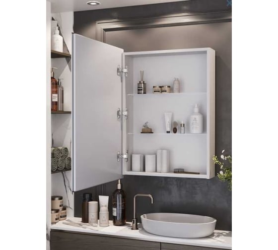 Зеркало-шкаф SANTREK HOME с LED подсветкой левое "ПЕРСЕЙ" 500x800мм 319296