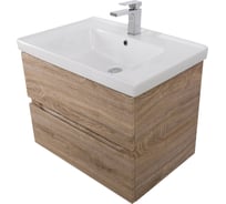 Подвесная база под раковину Art&Max TECHNO с двумя выкатными ящиками, Дуб мелфорд натуральный AM-Techno-900-2C-SO-LW623