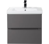 Подвесная база под раковину Art&Max TECHNO с двумя выкатными ящиками, Смоки софт AM-Techno-600-2C-SO-ZB815