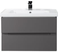 Подвесная база под раковину Art&Max TECHNO с двумя выкатными ящиками, Смоки софт AM-Techno-900-2C-SO-ZB815