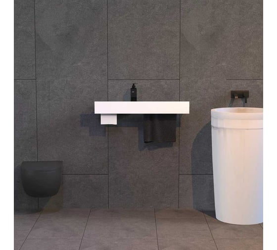 Полка-полотенцедержатель Граф Держалкин Skyline trio 70x13x9 с бумагодержателем, белая Fl-sky-tr70тбпп-б