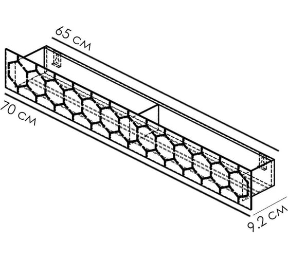 Полка Граф Держалкин Bee mono 70x9.2x9 черная Fl-bee-mono70-ч
