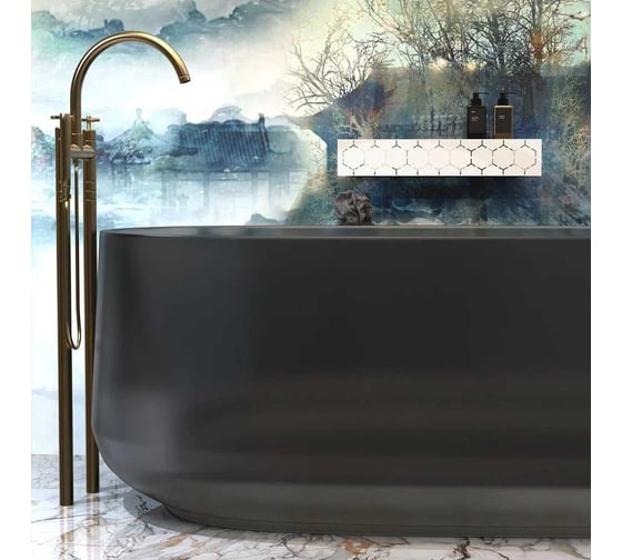 Полка Граф Держалкин Bee patron 50x9.2x9 крючки слева белая Fl-bee-pat50л-б