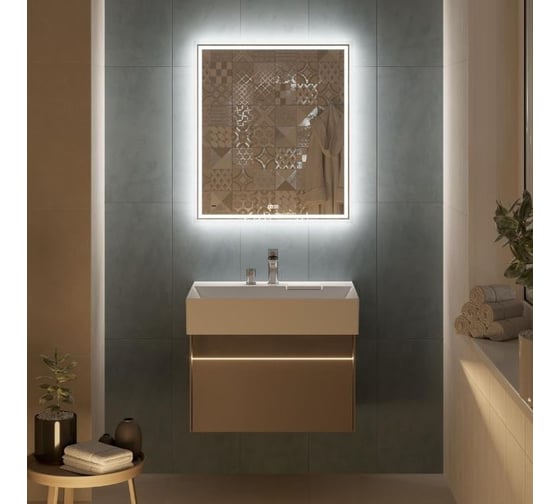 Зеркало KERAMA MARAZZI TECNO c LED 70 с подсветкой, с функцией антизапотевание, белый глянцевый TE.mi.70