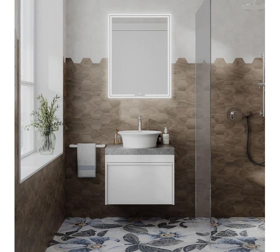 Зеркало KERAMA MARAZZI MIO прямоугольное с диммером 60, белое MIO.mi.60\WHT