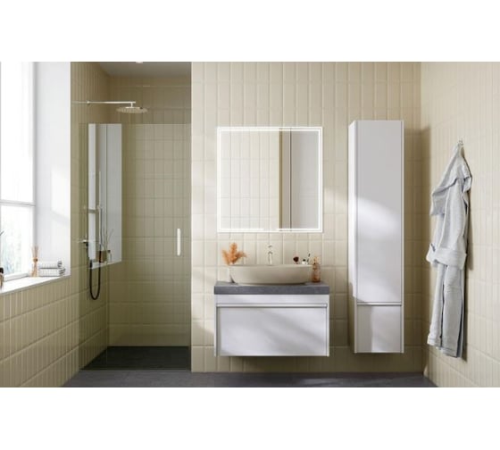 Зеркало KERAMA MARAZZI MIO прямоугольное с диммером 80, белое MIO.mi.80\WHT