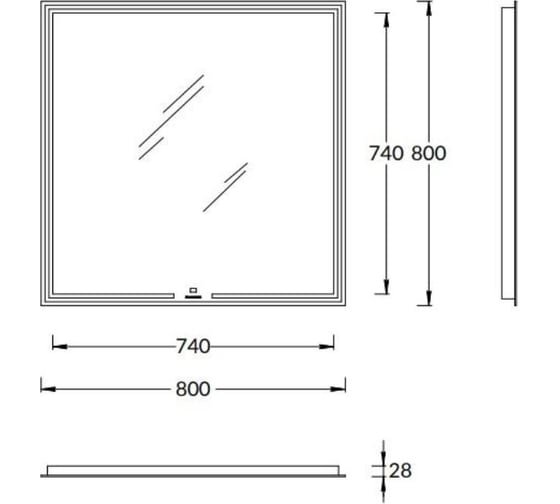 Зеркало KERAMA MARAZZI MIO прямоугольное с диммером 80, белое MIO.mi.80\WHT
