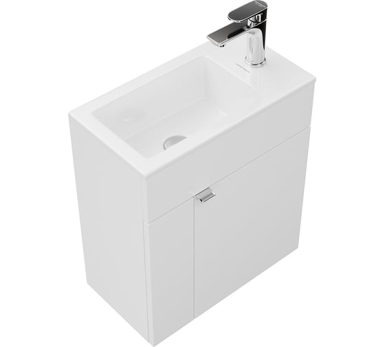 Подвесная тумба KERAMA MARAZZI LATO с дверцей 50, белая глянцевая LA.50\WHT