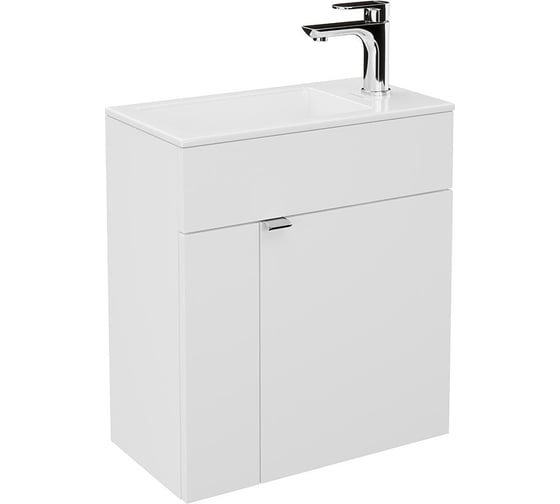 Подвесная тумба KERAMA MARAZZI LATO с дверцей 50, белая глянцевая LA.50\WHT