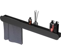 Полка Граф Держалкин Round double 100x9.2x9 см, полотенцедержатель слева, черная Fl-ro-d100л-ч